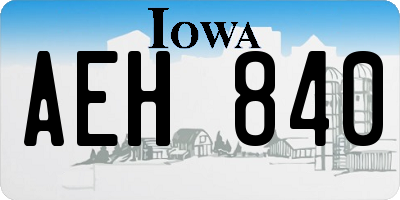 IA license plate AEH840