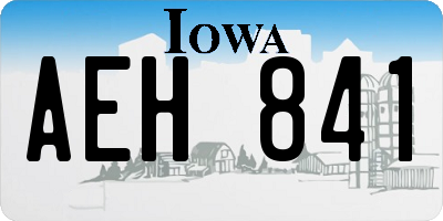 IA license plate AEH841
