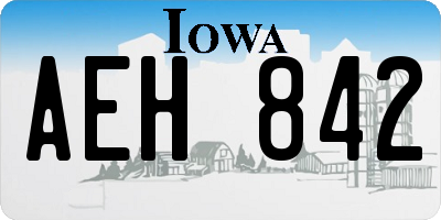 IA license plate AEH842