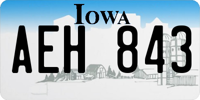 IA license plate AEH843