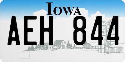 IA license plate AEH844