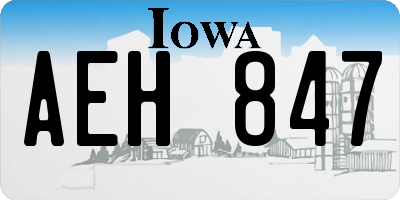 IA license plate AEH847