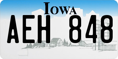 IA license plate AEH848