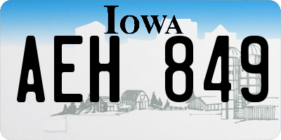 IA license plate AEH849