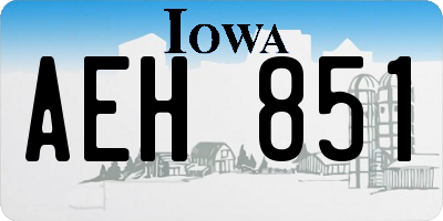 IA license plate AEH851