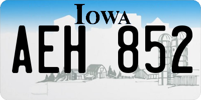 IA license plate AEH852