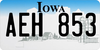 IA license plate AEH853