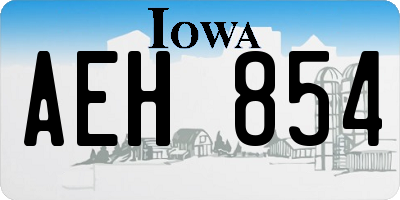 IA license plate AEH854