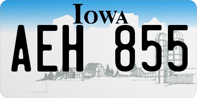 IA license plate AEH855