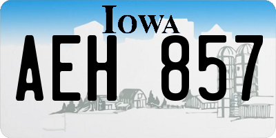 IA license plate AEH857