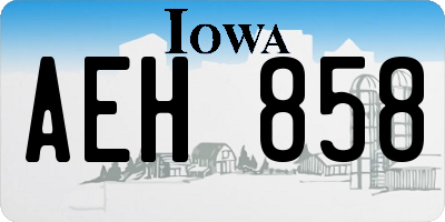 IA license plate AEH858