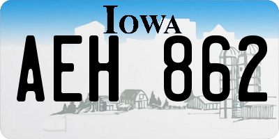 IA license plate AEH862