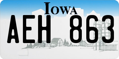 IA license plate AEH863