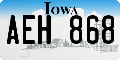 IA license plate AEH868