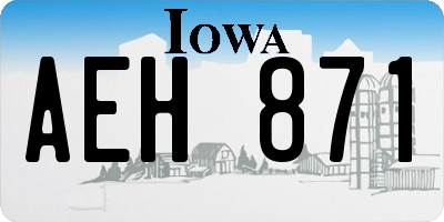 IA license plate AEH871