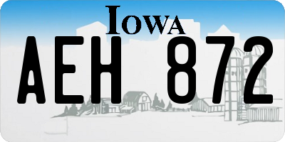 IA license plate AEH872