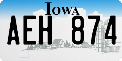 IA license plate AEH874