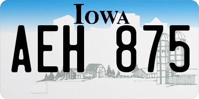 IA license plate AEH875