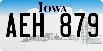 IA license plate AEH879