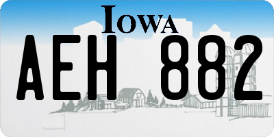 IA license plate AEH882
