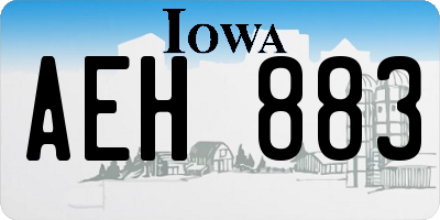 IA license plate AEH883