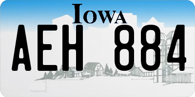 IA license plate AEH884