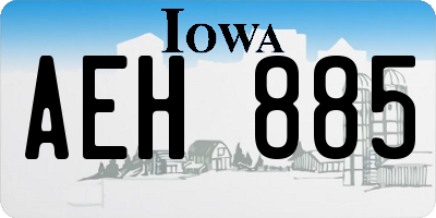 IA license plate AEH885