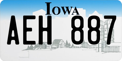 IA license plate AEH887