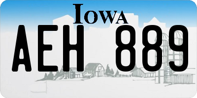 IA license plate AEH889