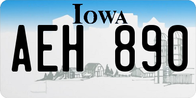 IA license plate AEH890