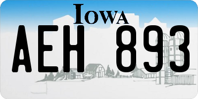 IA license plate AEH893