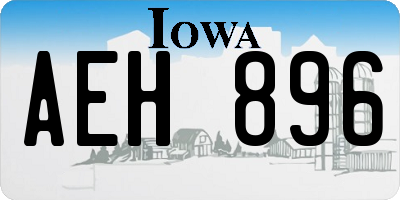 IA license plate AEH896