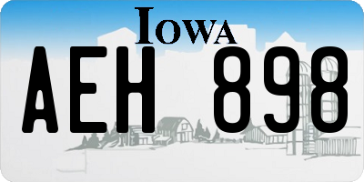 IA license plate AEH898