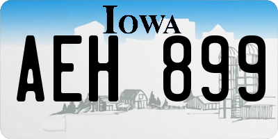 IA license plate AEH899
