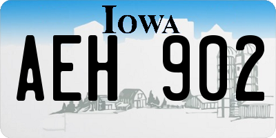 IA license plate AEH902