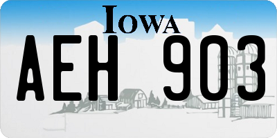 IA license plate AEH903