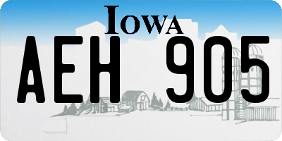 IA license plate AEH905