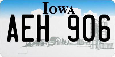 IA license plate AEH906