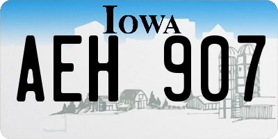 IA license plate AEH907