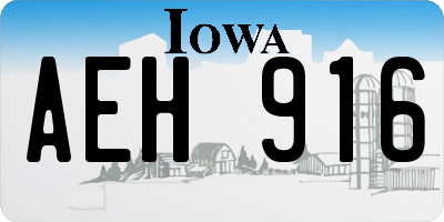 IA license plate AEH916