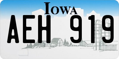 IA license plate AEH919