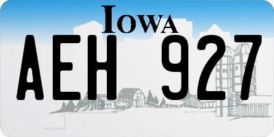 IA license plate AEH927