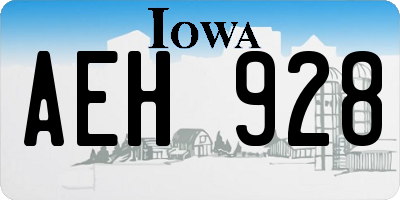 IA license plate AEH928