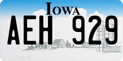 IA license plate AEH929