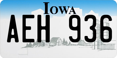 IA license plate AEH936