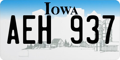 IA license plate AEH937