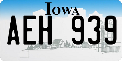 IA license plate AEH939