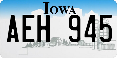 IA license plate AEH945