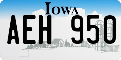 IA license plate AEH950