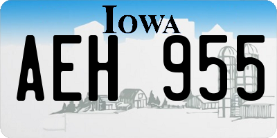 IA license plate AEH955
